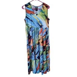 Pure Essence Urbanology Maxi Dress Size Small Vacation Tropical Hawaiian